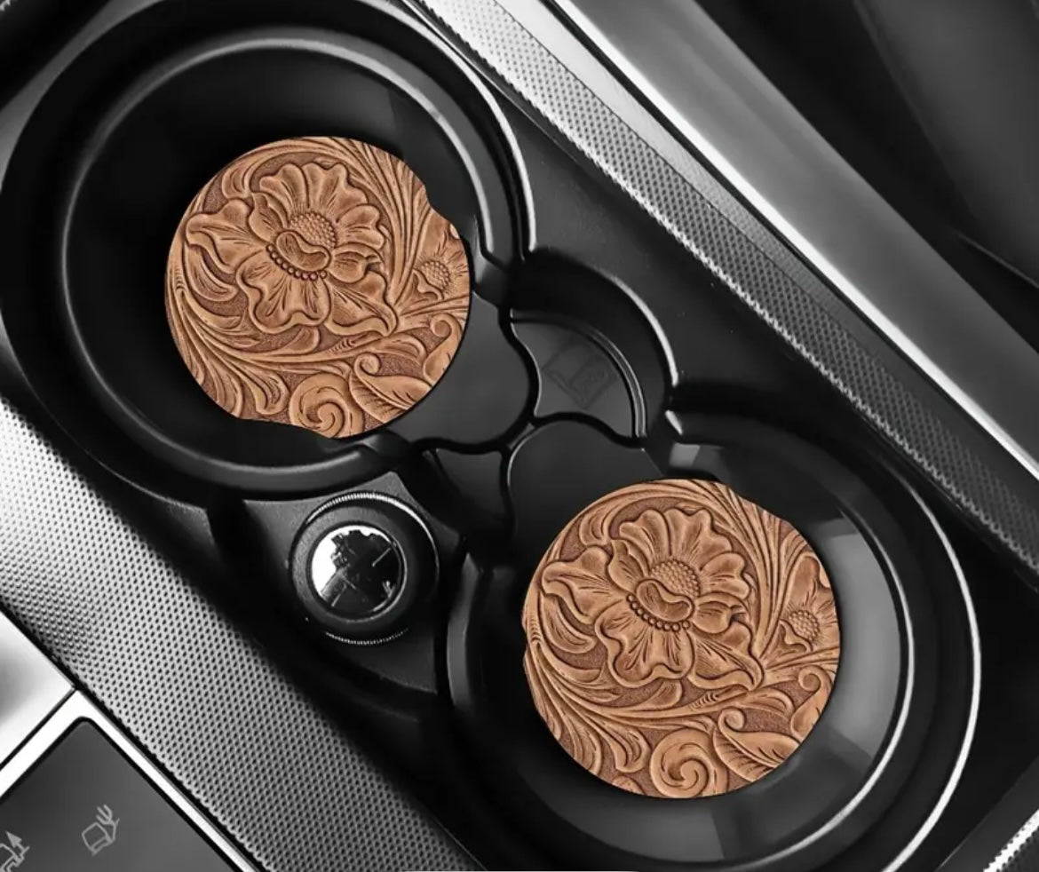 Floral car cup holder bases
